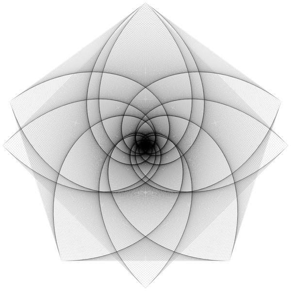 Jos Vromans | Artwork | double pursuit 4gon and 5gon in both directions ratio 0.01