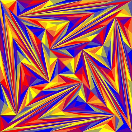 Jos Vromans | Artwork | Jos Vromans | Math Art | Colorful Triangle Subdivision