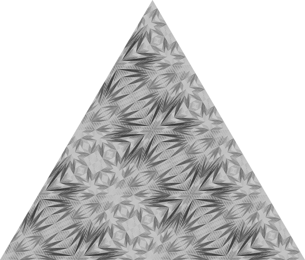20 iterations, strategy 1_1_1_1_1_2_2_1_0_1_0_1_0 Jos Vromans | Artwork | Jos Vromans | Math Art | Triangle Subdivision 20 iterations