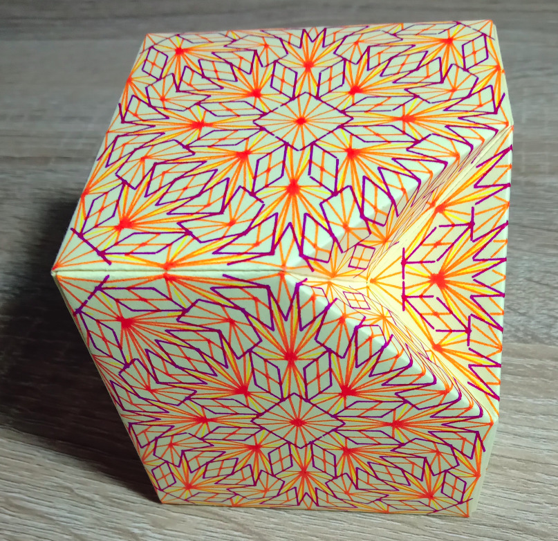 Jos Vromans | Artwork | A Jackson cube with inverted corner and plotted art